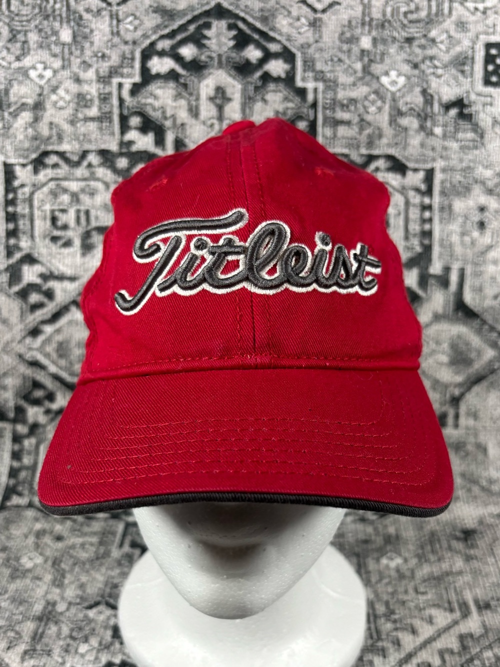 Titleist FJ Cotton Youth Hat Red Adjustable Strapback‎ Golf Hat
